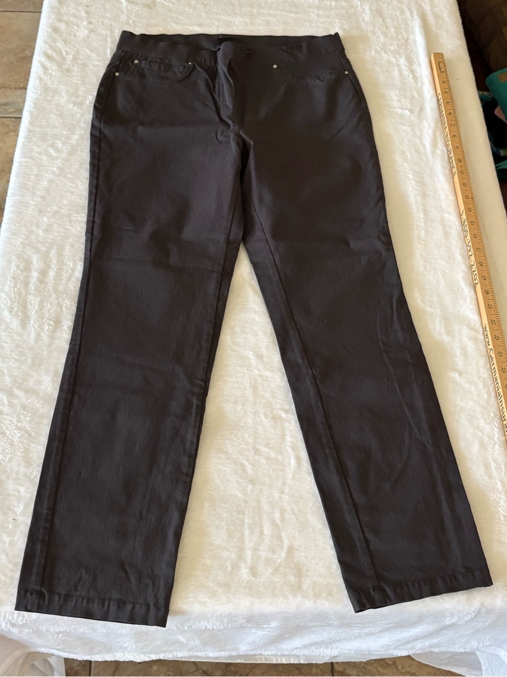 Rafaella Black Straight-Leg Chinos